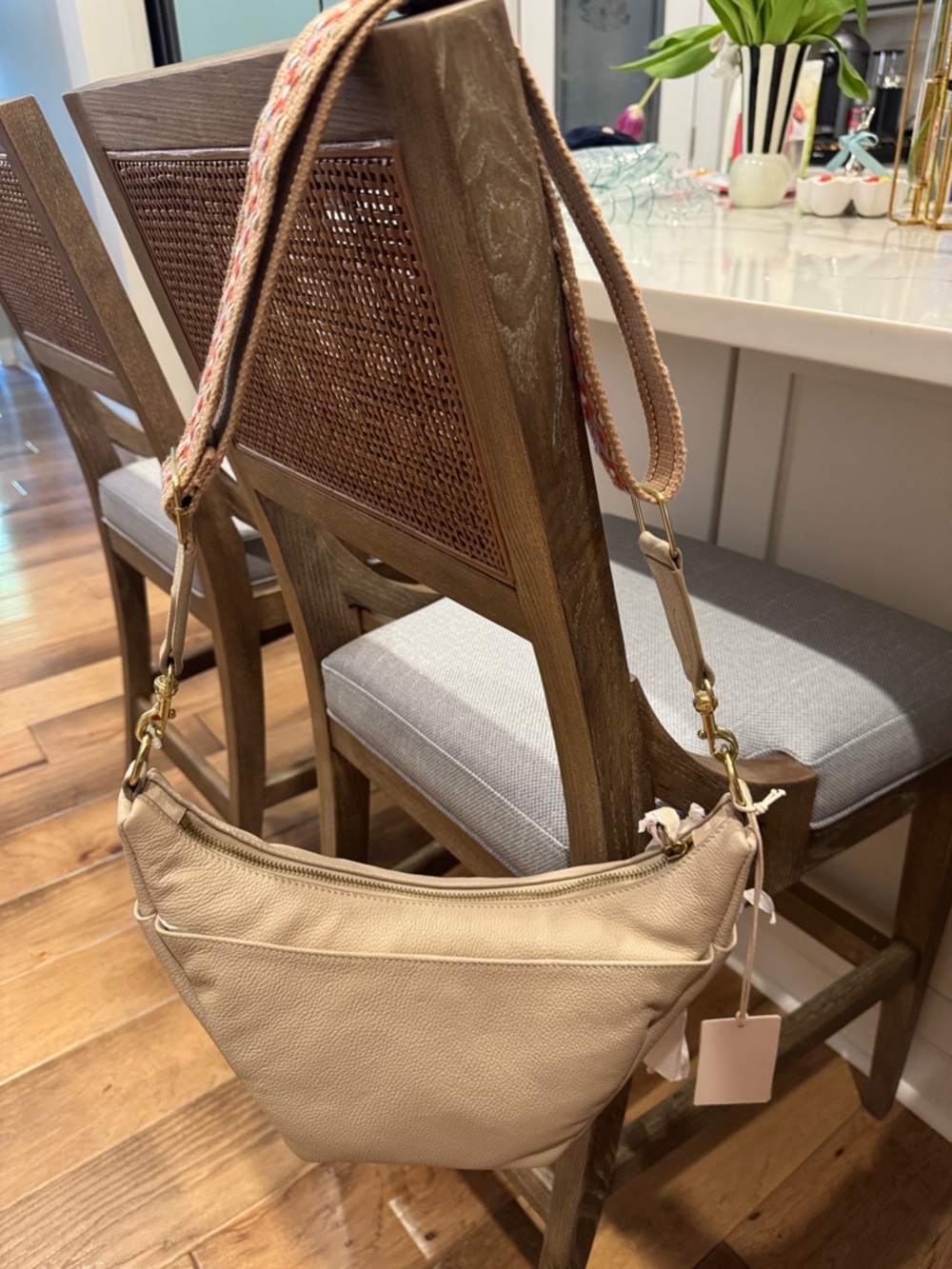 Lucky Brand - Women’s Pebbled Leather Hobo Bag in smoke grey - Adjustable Strap
